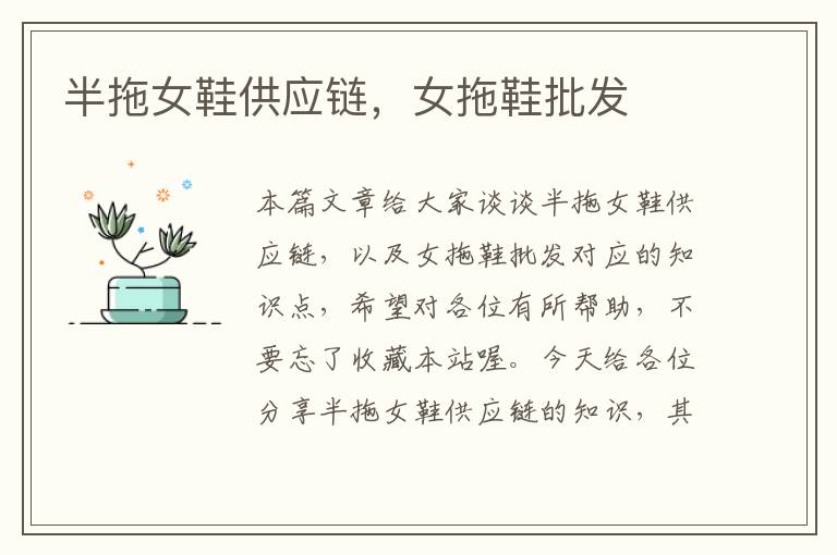 半拖女鞋供应链,女拖鞋批发