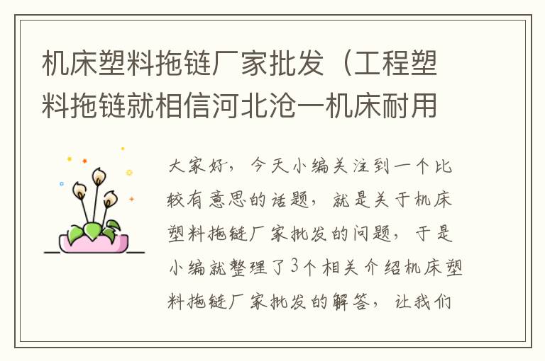 机床塑料拖链厂家批发(工程塑料拖链就相信河北沧一机床耐用)