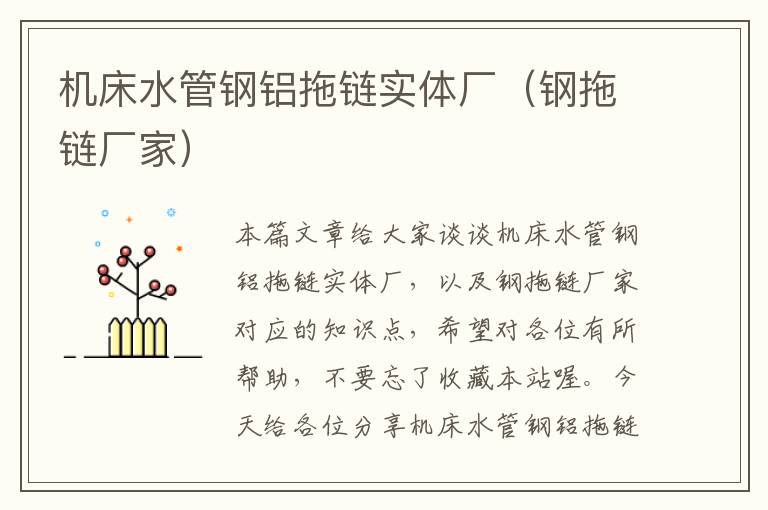 机床水管钢铝拖链实体厂（钢拖链厂家）