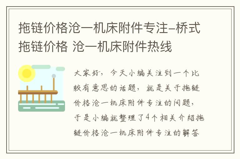 拖链价格沧一机床附件专注-桥式拖链价格 沧一机床附件热线