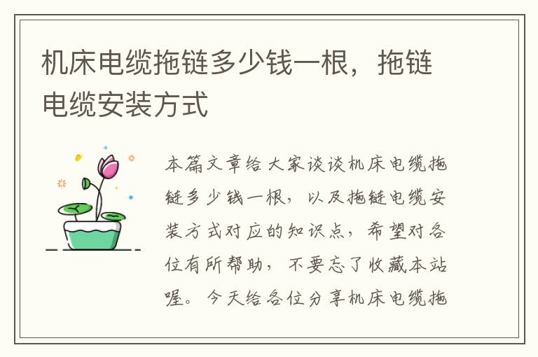 机床电缆拖链多少钱一根,拖链电缆安装方式