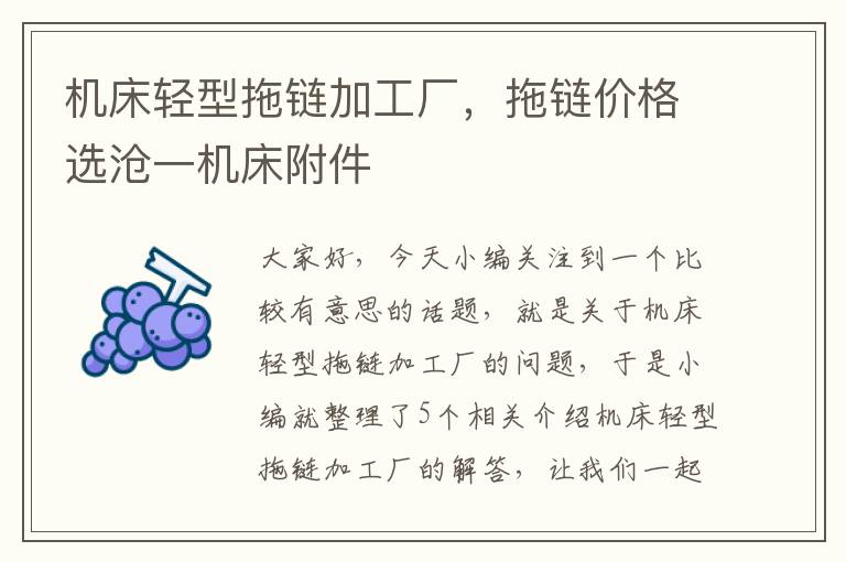 机床轻型拖链加工厂,拖链价格选沧一机床附件
