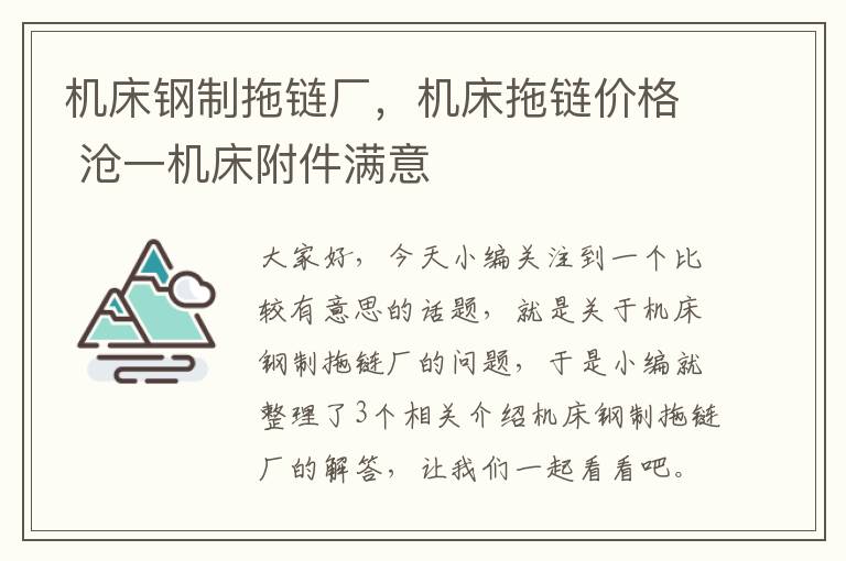 机床钢制拖链厂,机床拖链价格 沧一机床附件满意