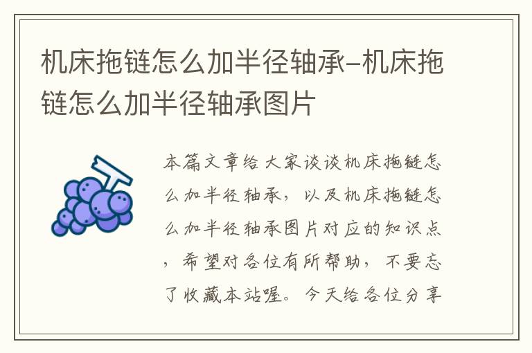 机床拖链怎么加半径轴承-机床拖链怎么加半径轴承图片