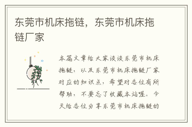 东莞市机床拖链,东莞市机床拖链厂家
