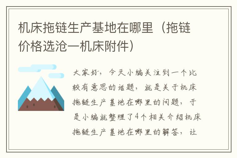 机床拖链生产基地在哪里(拖链价格选沧一机床附件)