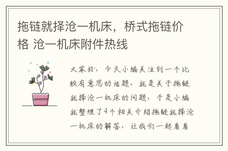 拖链就择沧一机床,桥式拖链价格 沧一机床附件热线