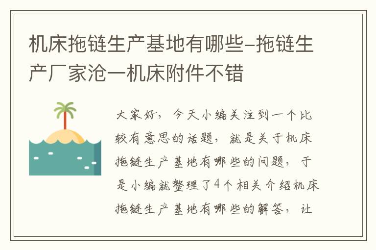 机床拖链生产基地有哪些-拖链生产厂家沧一机床附件不错