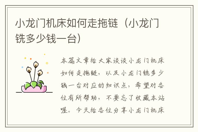 小龙门机床如何走拖链(小龙门铣多少钱一台)