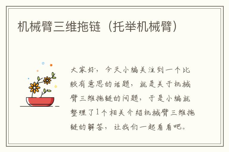 机械臂三维拖链(托举机械臂)