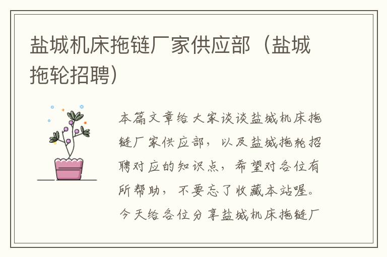 盐城机床拖链厂家供应部（盐城拖轮招聘）