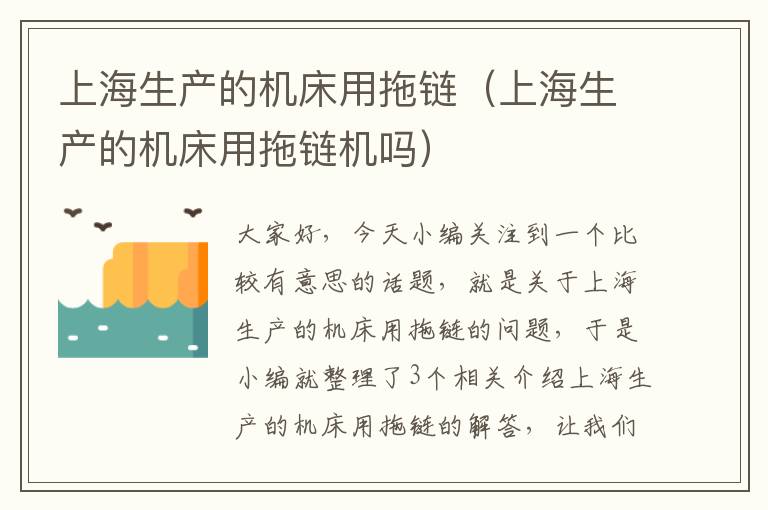上海生产的机床用拖链(上海生产的机床用拖链机吗)