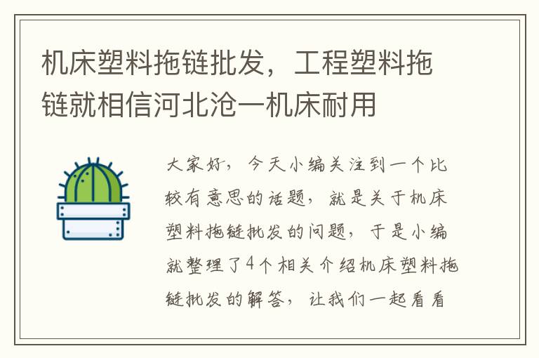 机床塑料拖链批发,工程塑料拖链就相信河北沧一机床耐用