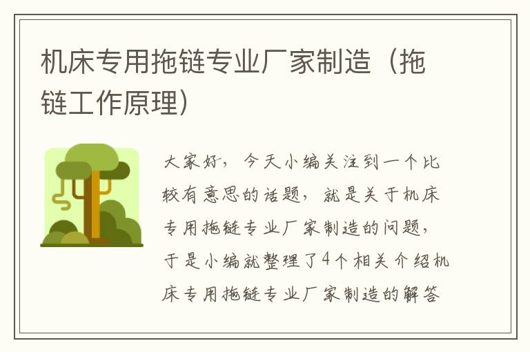 机床专用拖链专业厂家制造(拖链工作原理)
