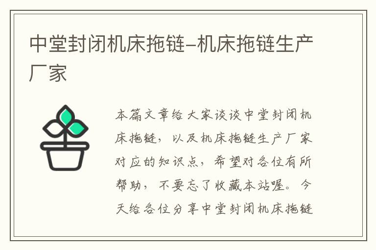 中堂封闭机床拖链-机床拖链生产厂家