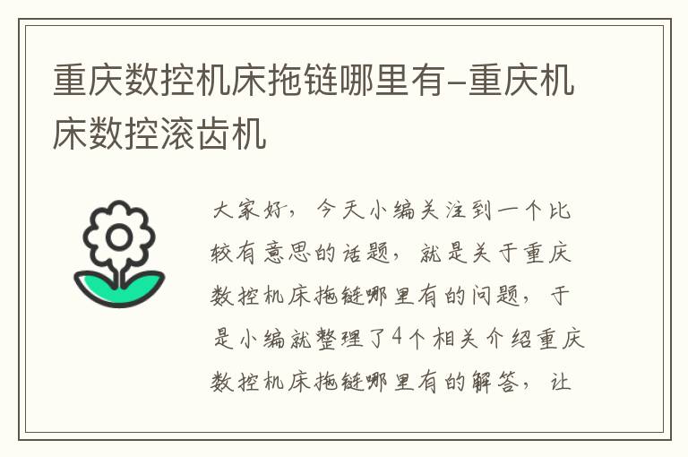 重庆数控机床拖链哪里有-重庆机床数控滚齿机