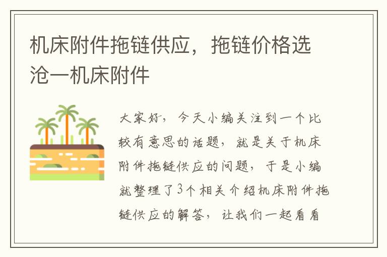 机床附件拖链供应,拖链价格选沧一机床附件
