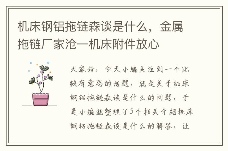 机床钢铝拖链森谈是什么,金属拖链厂家沧一机床附件放心