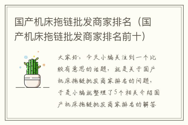 国产机床拖链批发商家排名(国产机床拖链批发商家排名前十)