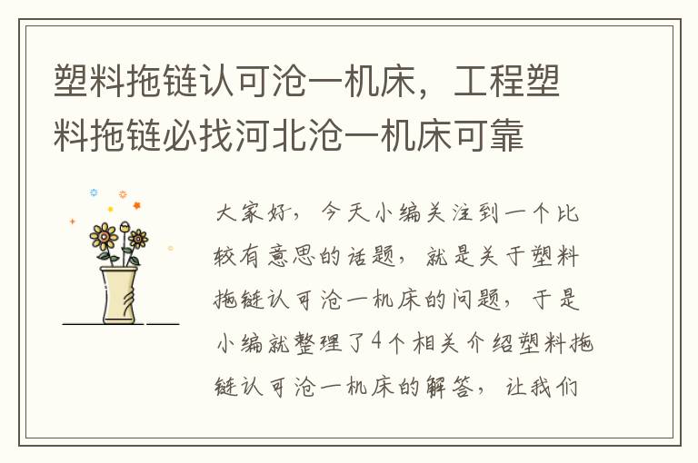 塑料拖链认可沧一机床,工程塑料拖链必找河北沧一机床可靠