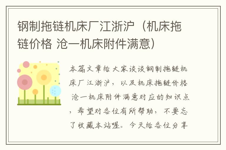 钢制拖链机床厂江浙沪(机床拖链价格 沧一机床附件满意)