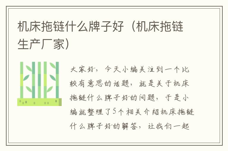 机床拖链什么牌子好(机床拖链生产厂家)