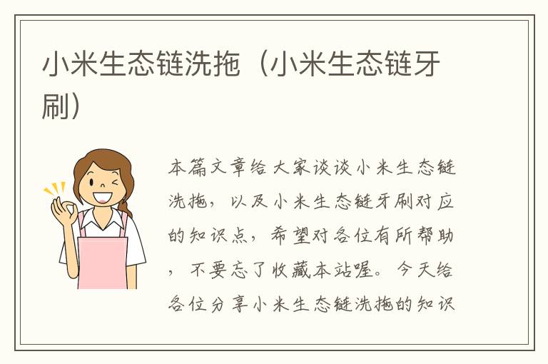 小米生态链洗拖(小米生态链牙刷)