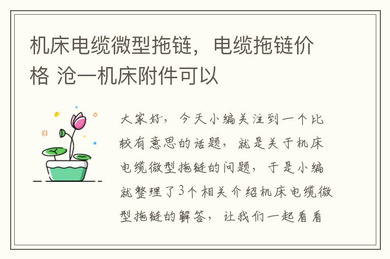 机床电缆微型拖链,电缆拖链价格 沧一机床附件可以