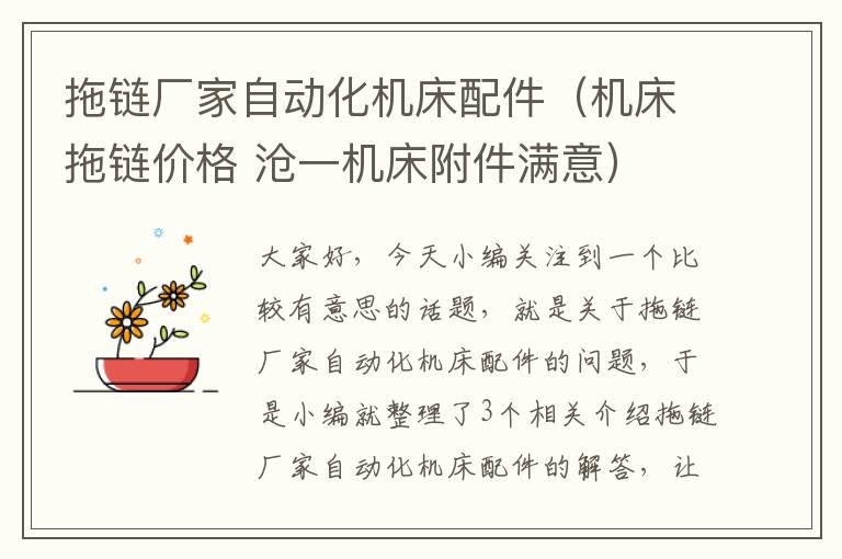 拖链厂家自动化机床配件(机床拖链价格 沧一机床附件满意)