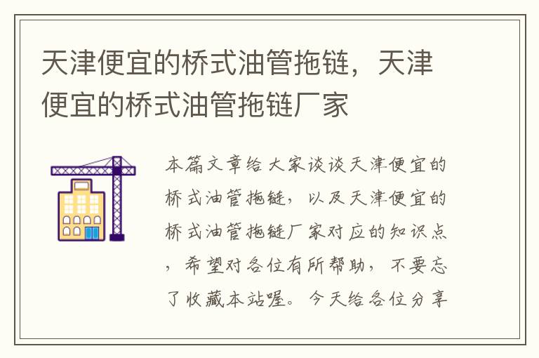 天津便宜的桥式油管拖链,天津便宜的桥式油管拖链厂家