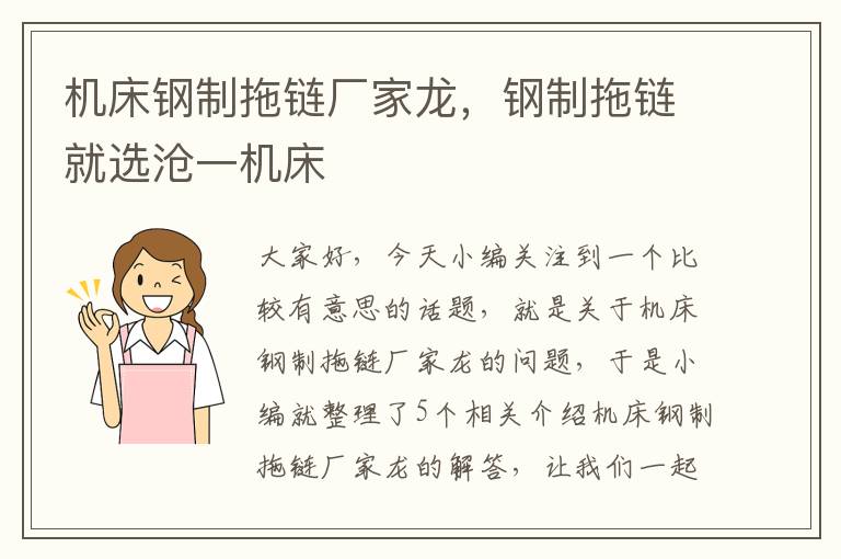 机床钢制拖链厂家龙,钢制拖链就选沧一机床