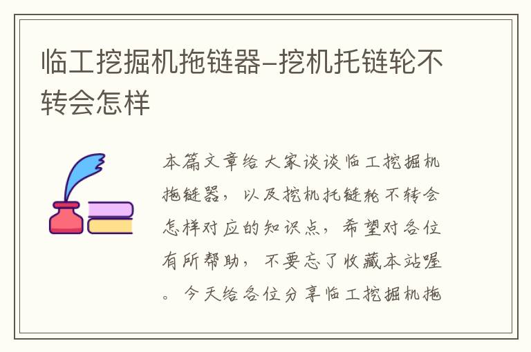 临工挖掘机拖链器-挖机托链轮不转会怎样