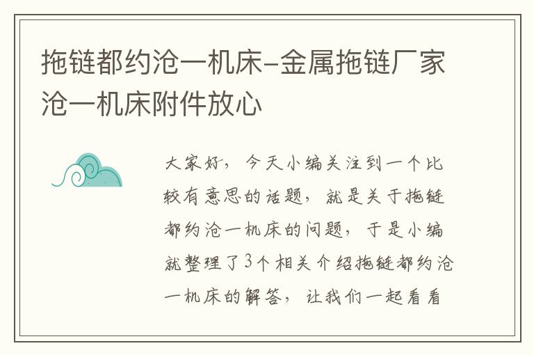 拖链都约沧一机床-金属拖链厂家沧一机床附件放心