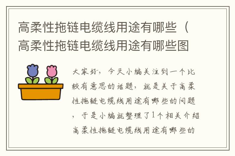 高柔性拖链电缆线用途有哪些(高柔性拖链电缆线用途有哪些图片)