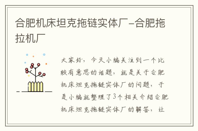 合肥机床坦克拖链实体厂-合肥拖拉机厂