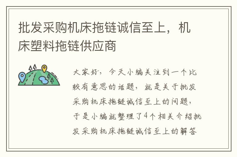 批发采购机床拖链诚信至上,机床塑料拖链供应商