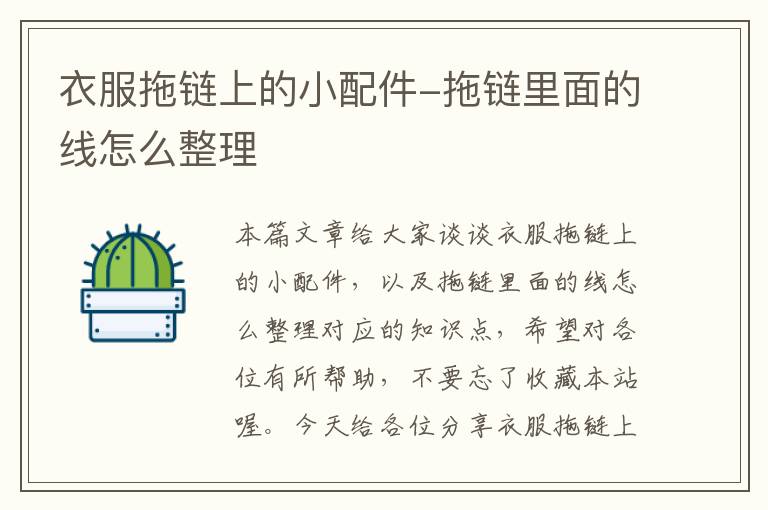 衣服拖链上的小配件-拖链里面的线怎么整理