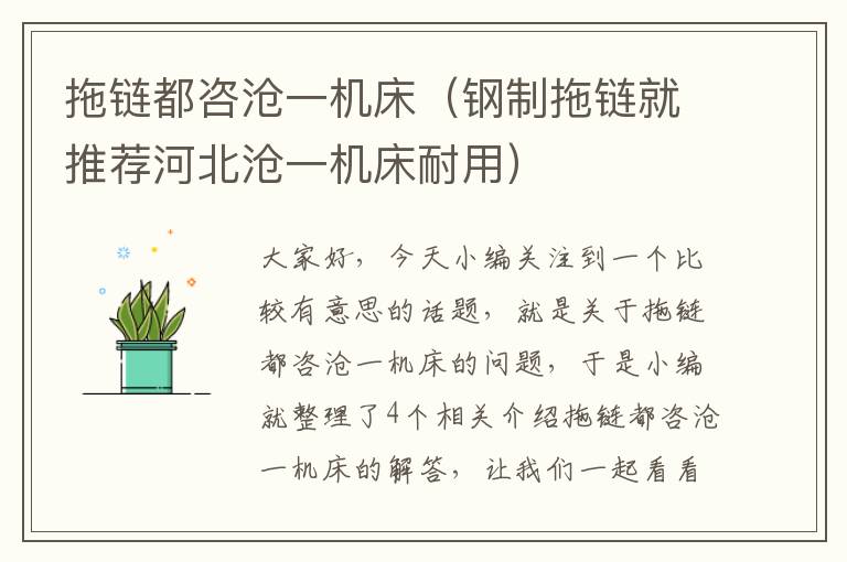 拖链都咨沧一机床(钢制拖链就推荐河北沧一机床耐用)