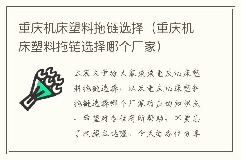 重庆机床塑料拖链选择(重庆机床塑料拖链选择哪个厂家)