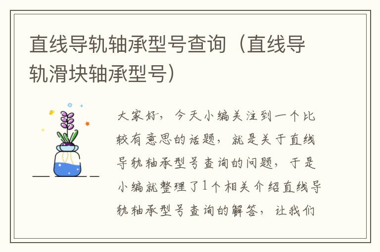 直线导轨轴承型号查询(直线导轨滑块轴承型号)