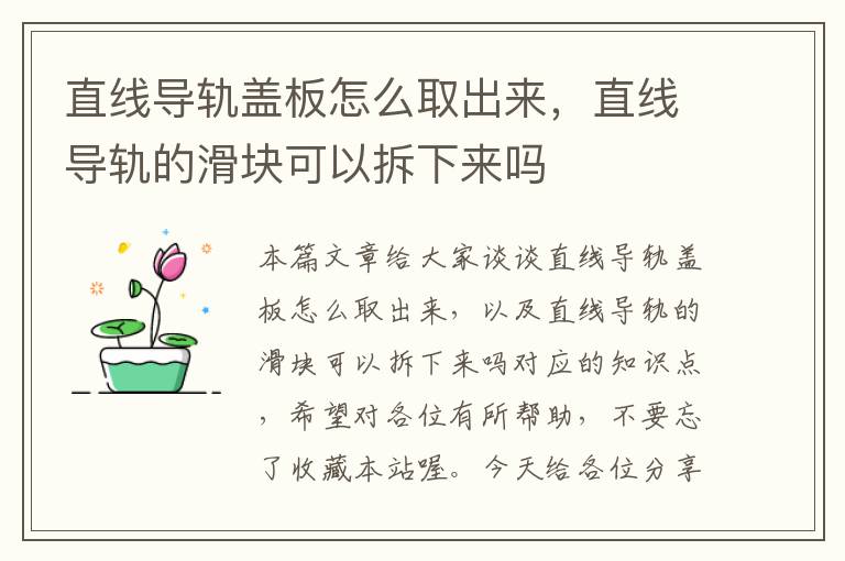 直线导轨盖板怎么取出来,直线导轨的滑块可以拆下来吗