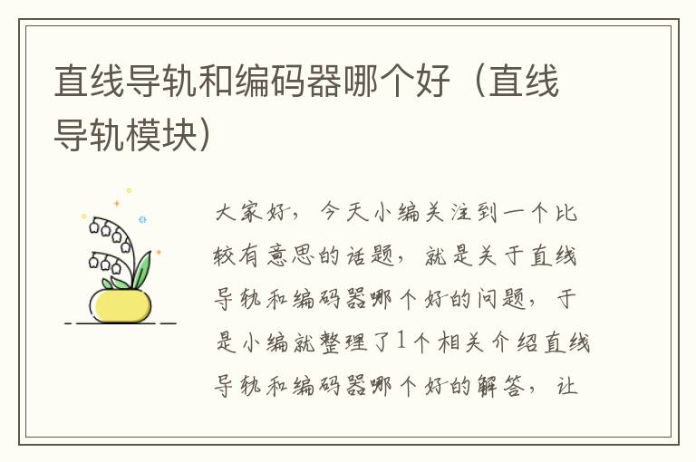 直线导轨和编码器哪个好(直线导轨模块)
