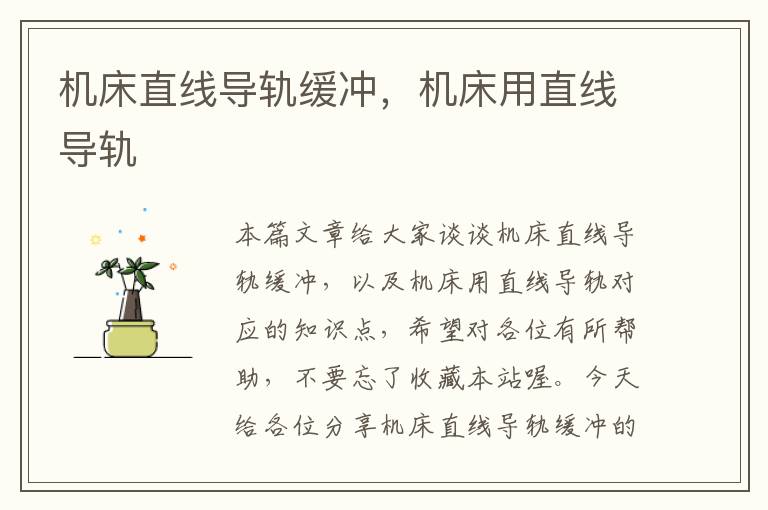 机床直线导轨缓冲,机床用直线导轨