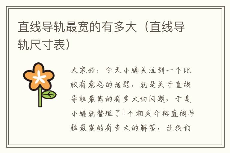 直线导轨最宽的有多大(直线导轨尺寸表)