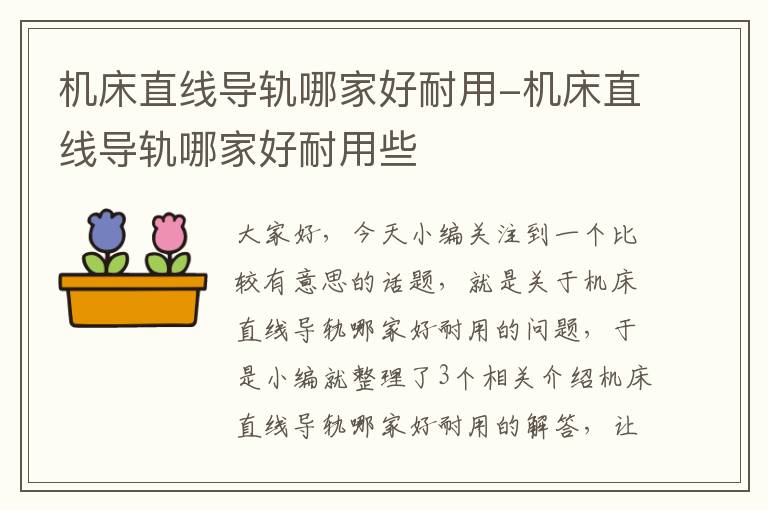 机床直线导轨哪家好耐用-机床直线导轨哪家好耐用些