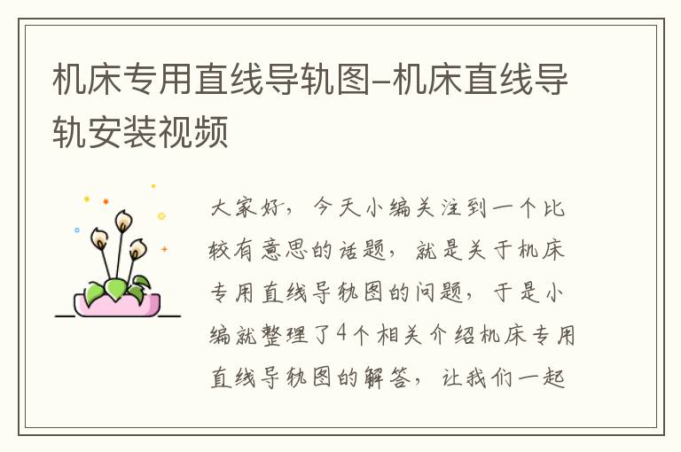 机床专用直线导轨图-机床直线导轨安装视频