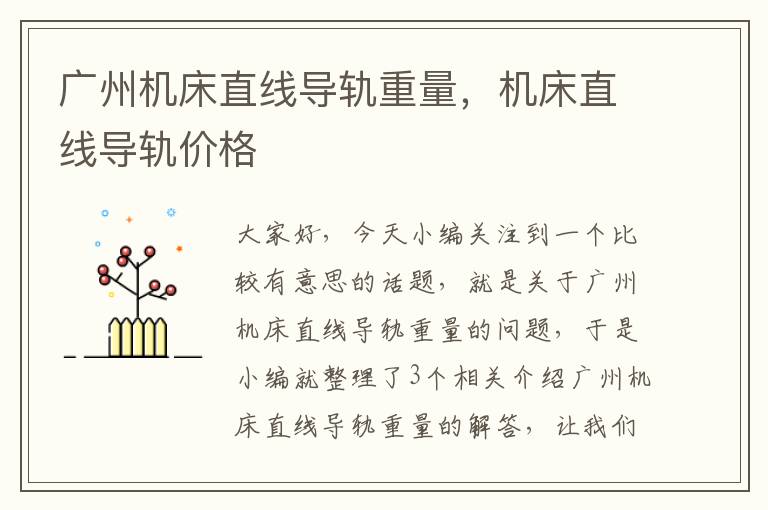 广州机床直线导轨重量,机床直线导轨价格