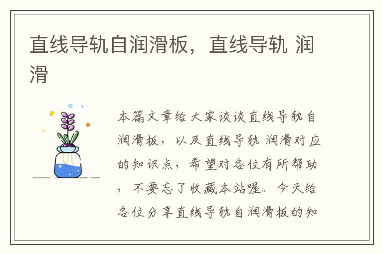 直线导轨自润滑板,直线导轨 润滑