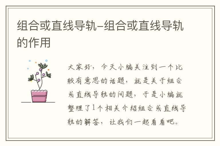 组合或直线导轨-组合或直线导轨的作用