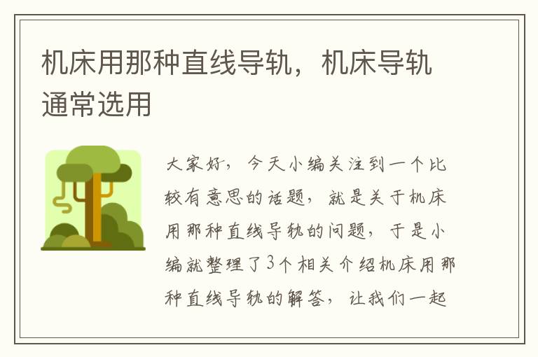 机床用那种直线导轨,机床导轨通常选用